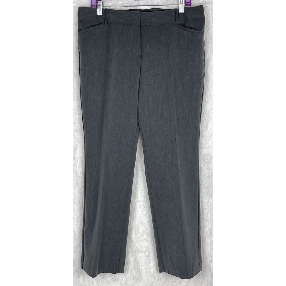 Nwt Worthington Petite 12 Gray Perfect Trouser Flat Front/Pockets/Pants